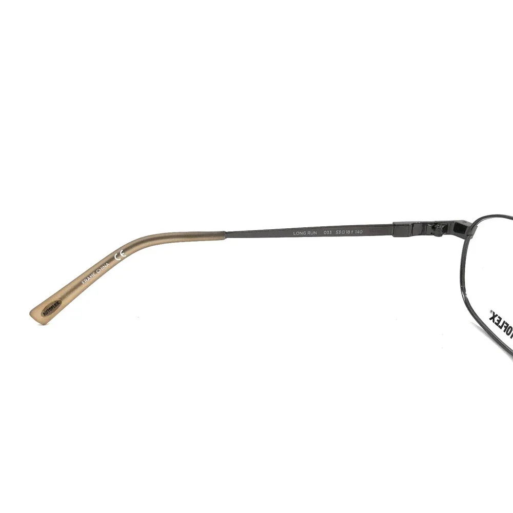 Autoflex Eyeglasses Frames LONG RUN 033 Gunmetal Gray Oval Wire Rim 53-15-140